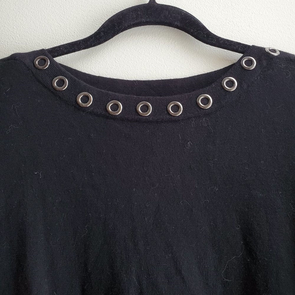 Cable & Gauge Black Boat Neck Sweater Size Medium - Picture 10 of 16